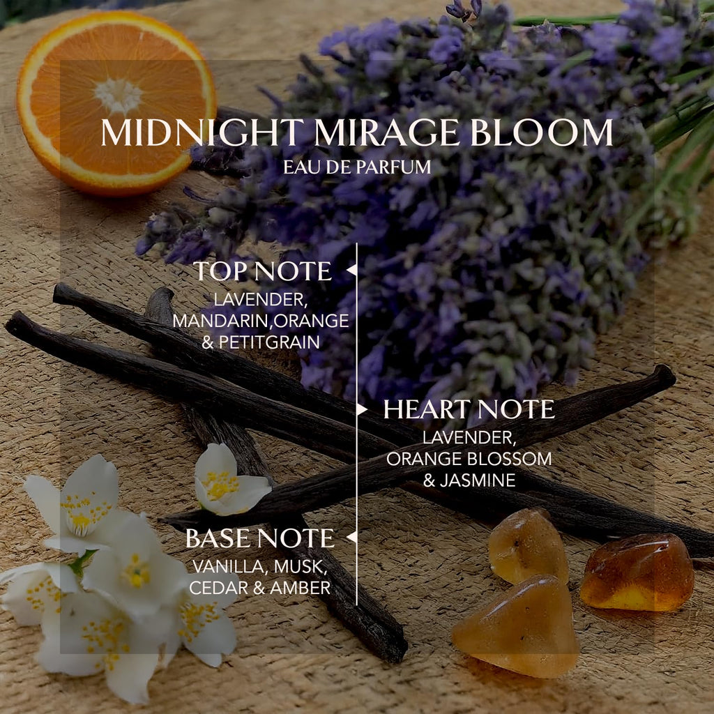 Midnight Mirage Bloom | Eau De Parfum | Fresh • Floral • Amber | Fargrance for Women | 3.4 Fl. Oz./100 Ml