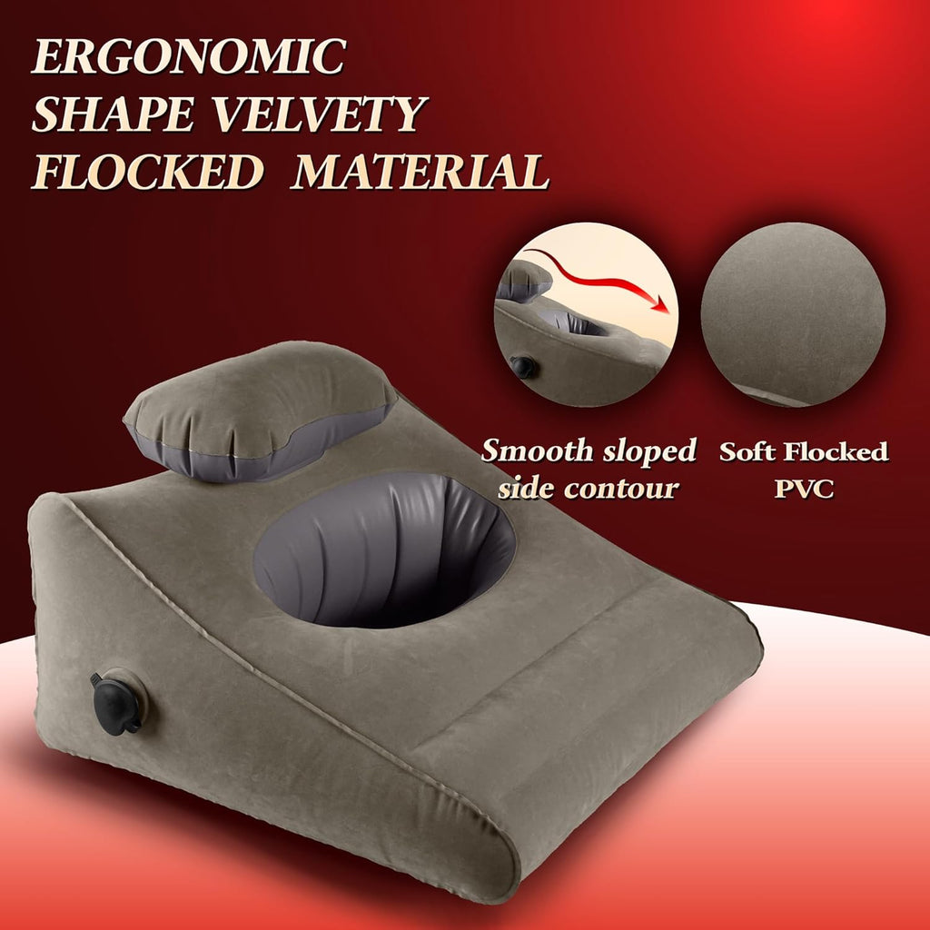 Sex Toys Adult Toys, Sex Pillow Position Cushion Triangle Inflatable Position Pillow, Couples Sex Toys Sex Wedge Velvet Pillow for Bedroom, Sex Accessories for Men Women Couples