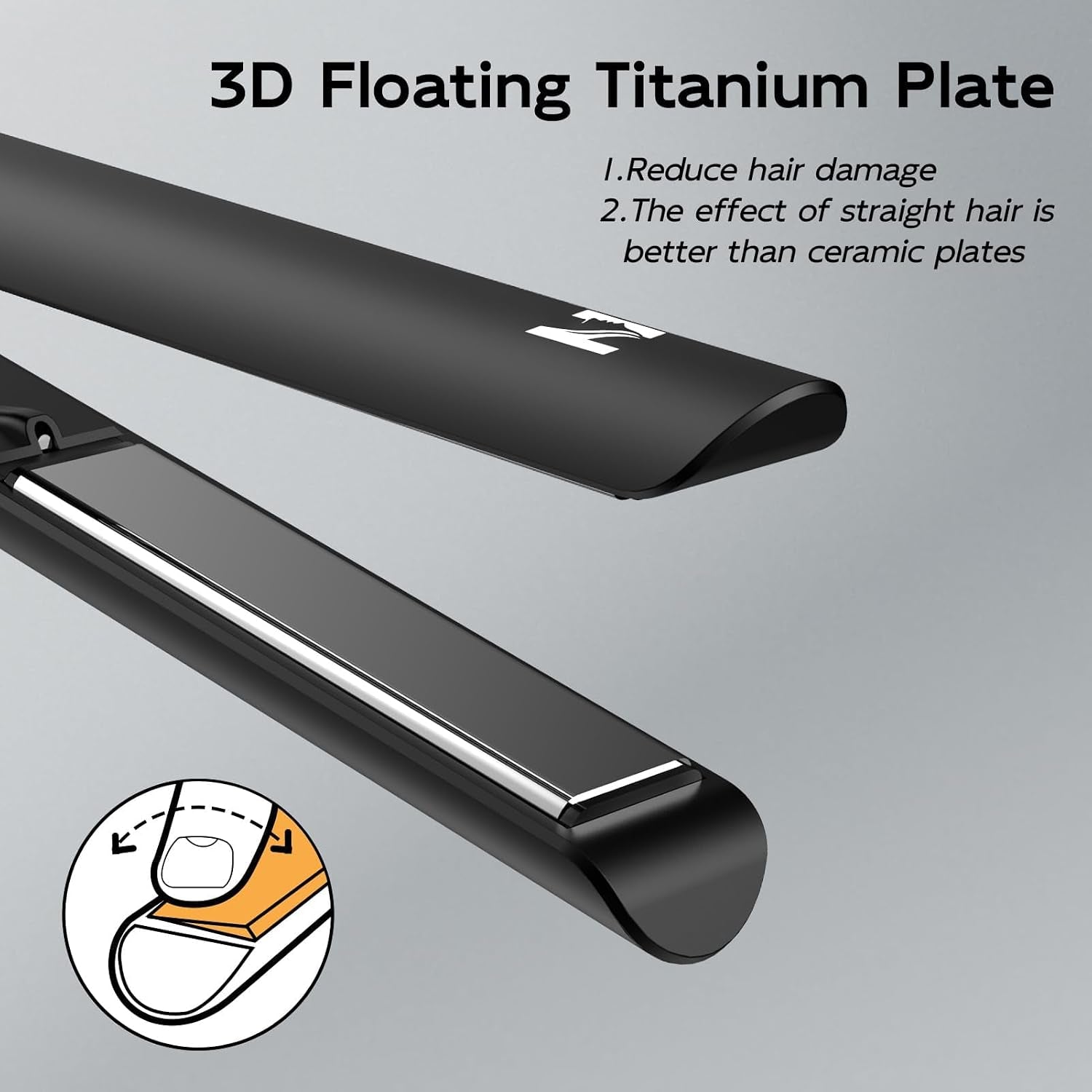 Flat Iron Hair Straightener, 1 Inch Titanium Hair Straightener & Curler, Fast Heating,5 Temp Settings, Negative Ion Technology,Travel-Friendly, Smooth Salon Design