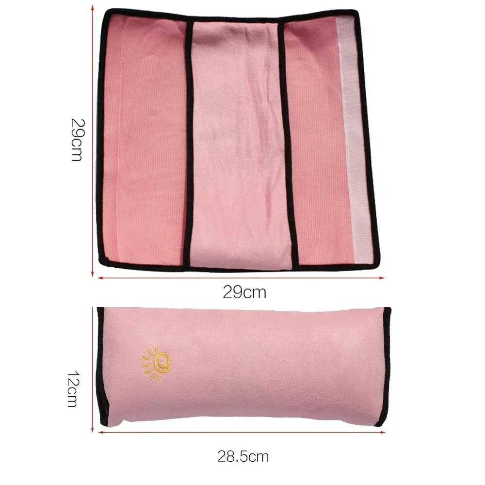 Adjustable Universal Car Seat Belt Pillow for Kids Plush Shoulder Head Protector Baby Sleeping Pad Comfortable Travel Accessory