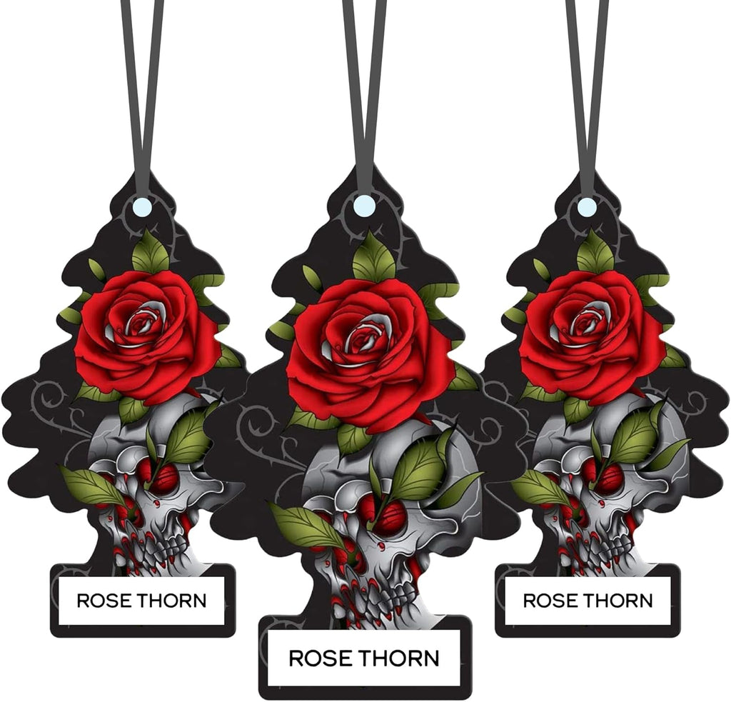 Car Air Freshener | Hanging Paper Tree for Home or Car | Rose Thorn | 6 Pack