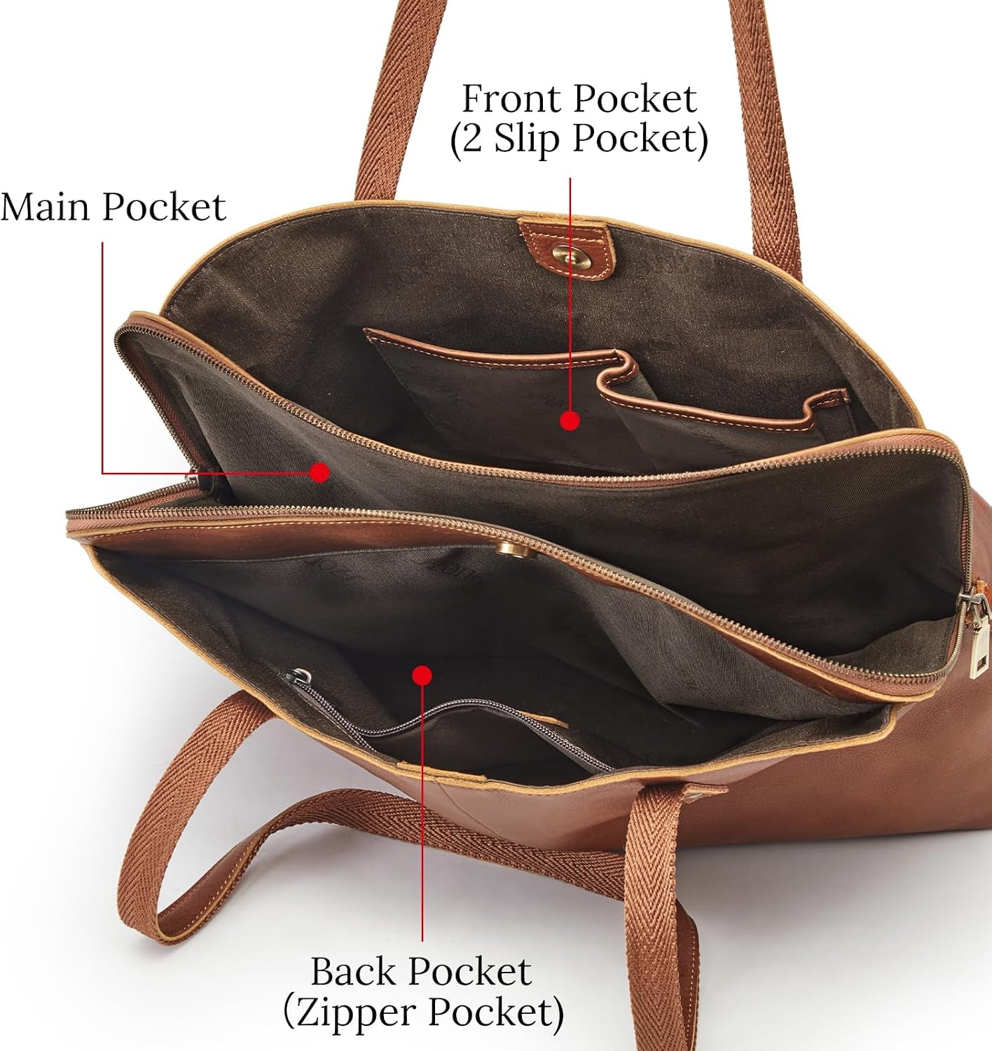 Leather Tote Bag for Women Large Capacity Work Shoulder Handbags Purses