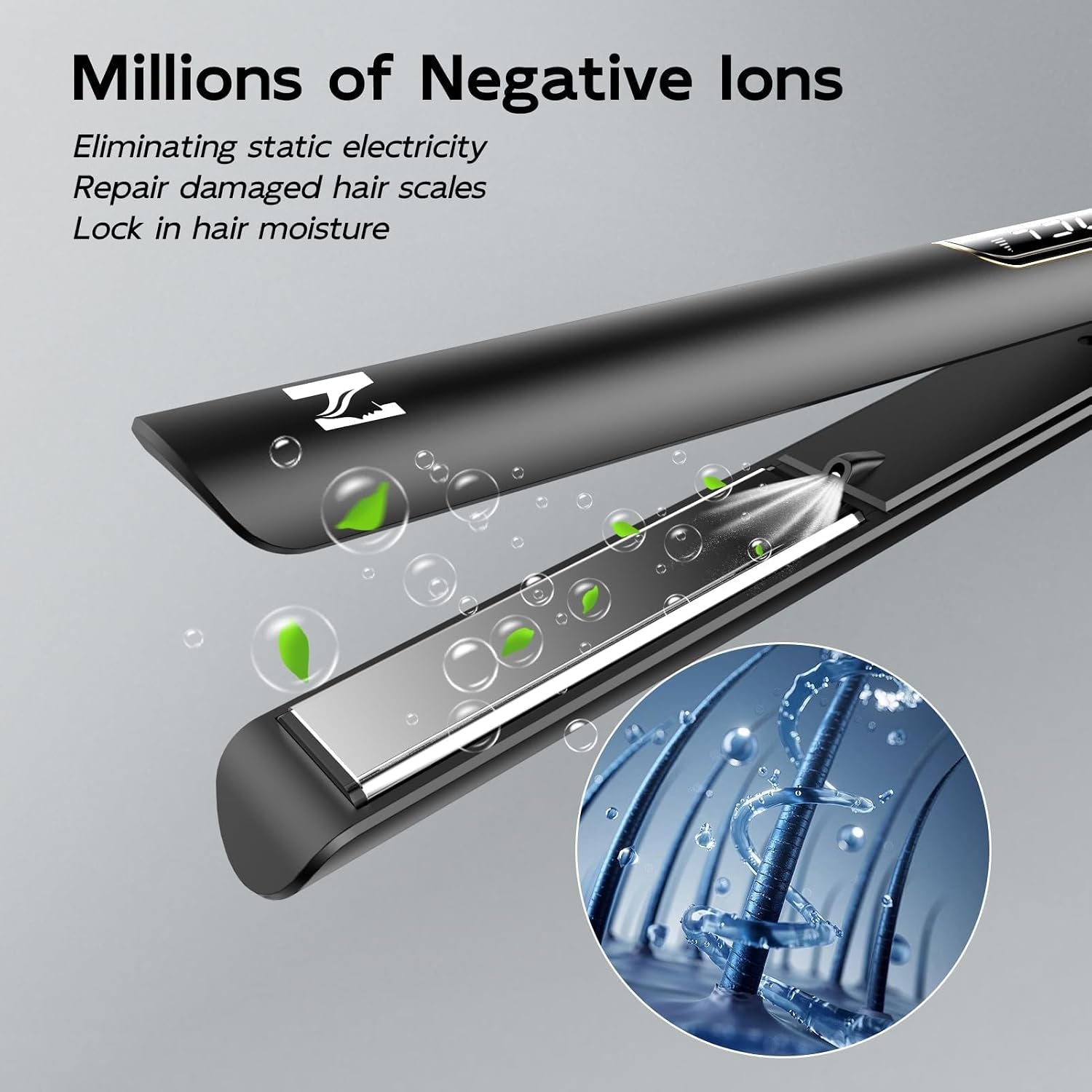 Flat Iron Hair Straightener, 1 Inch Titanium Hair Straightener & Curler, Fast Heating,5 Temp Settings, Negative Ion Technology,Travel-Friendly, Smooth Salon Design
