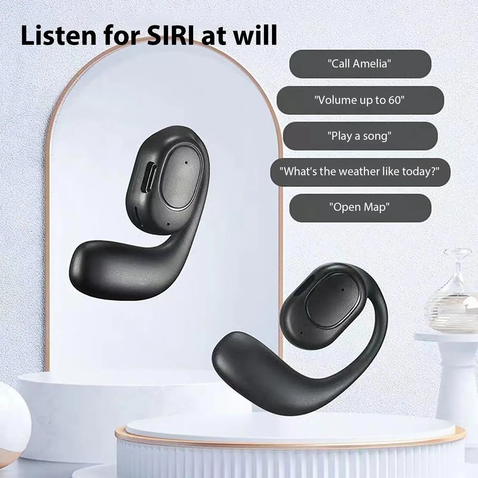 Wireless Over Ear Earbud Open-Ear Headphone with Water Resistance Long-Lasting Battery Earphone  for Running Cycling Driving