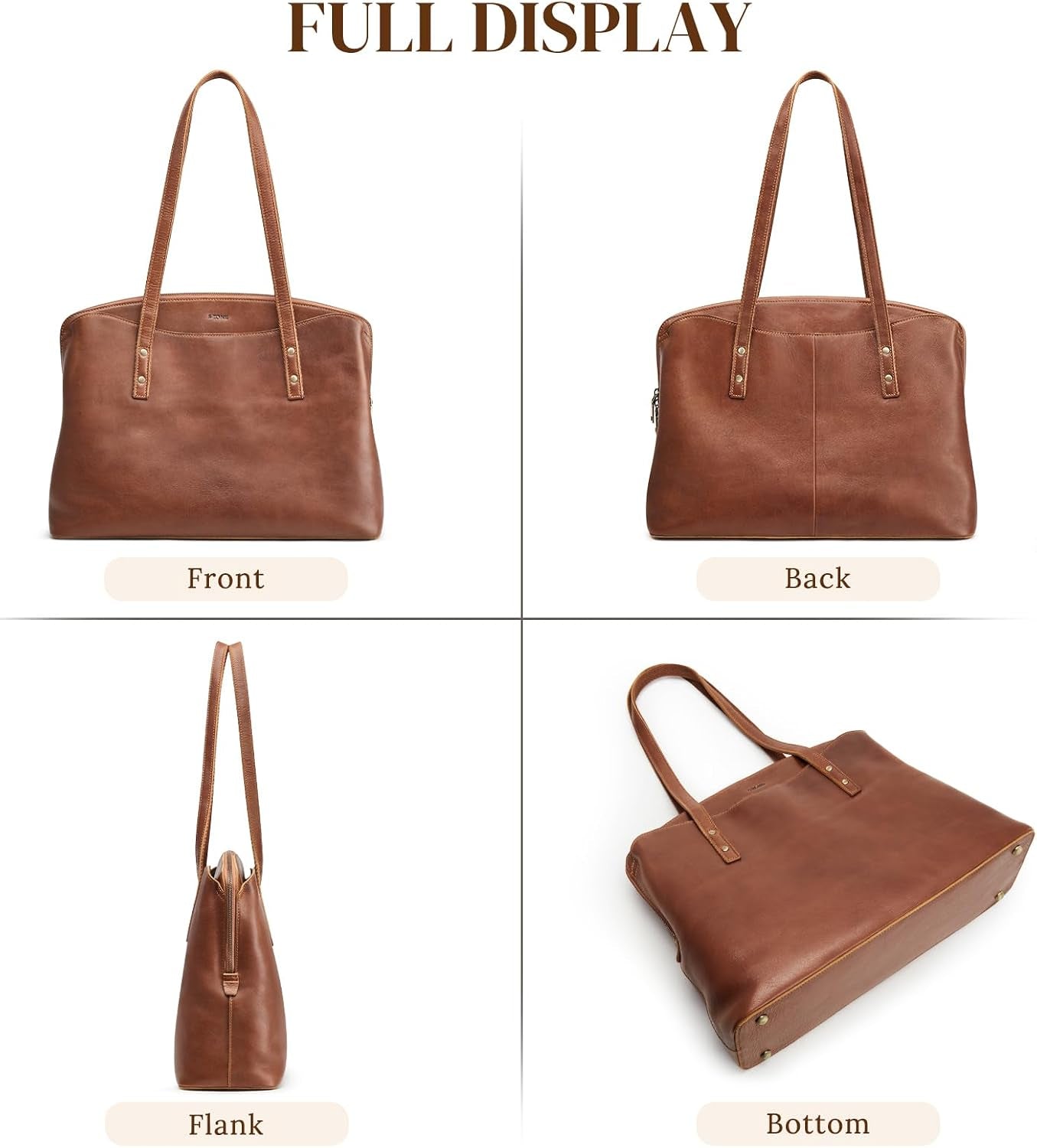 Leather Tote Bag for Women Large Capacity Work Shoulder Handbags Purses