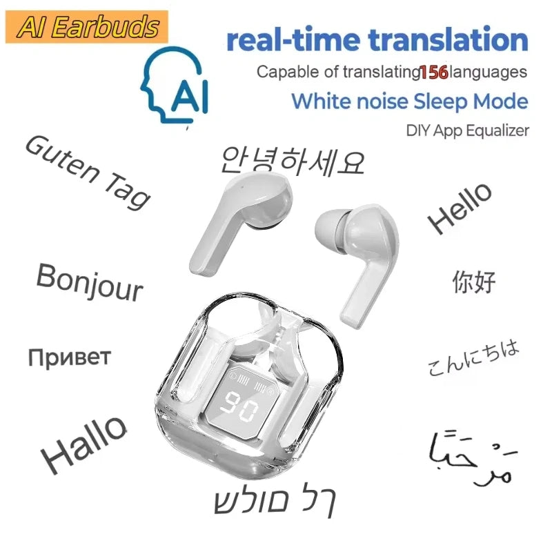 AI Translation Bluetooth Earphones Magic APP 156 Languages Real time Translator Meeting Summary Business Travel Wireless Earbuds