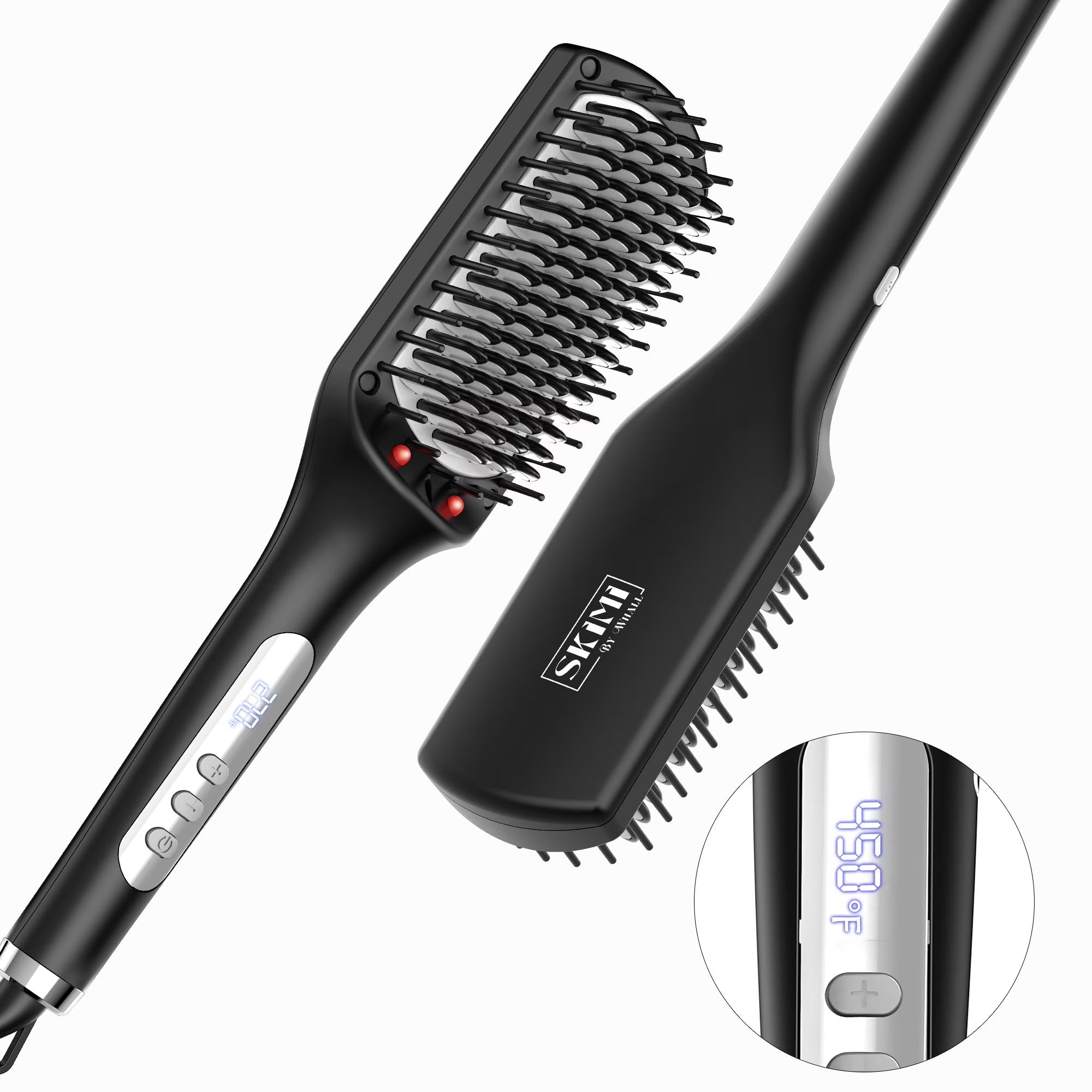 by SKIMI Hair Straightening Brush, Gold Ionic Hair Straightener Comb, Ceramic Coating