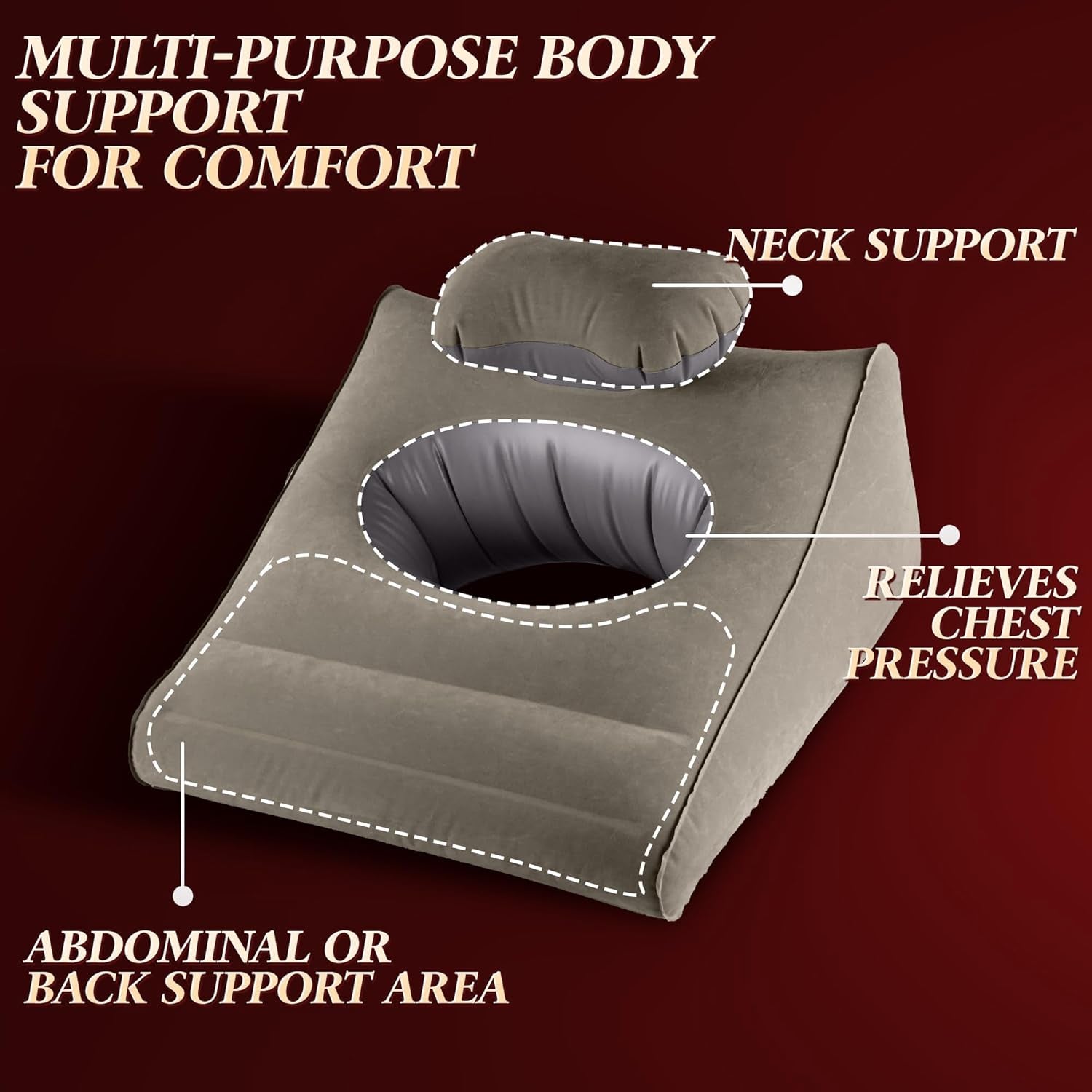 Sex Toys Adult Toys, Sex Pillow Position Cushion Triangle Inflatable Position Pillow, Couples Sex Toys Sex Wedge Velvet Pillow for Bedroom, Sex Accessories for Men Women Couples