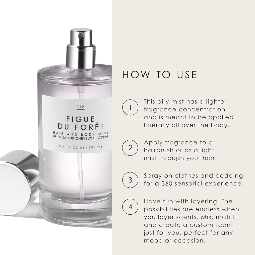 Lait De Coco Hair & Body Spray Mist - Bergamot, Vanilla, Coconut Fragrance Notes- 3.4Oz (100Ml)
