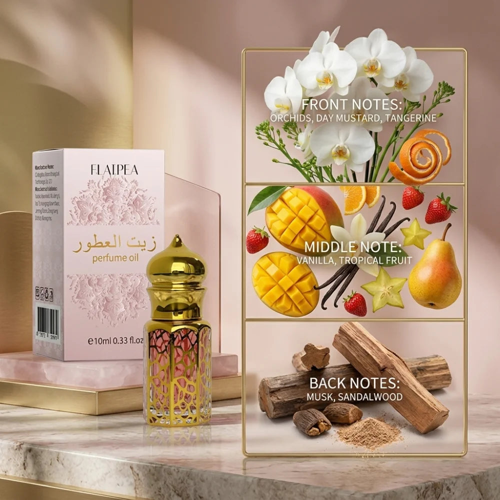 Luxury Women's Arabia Perfume Oil Elegant Orchid Vanilla Fragrance Long-lasting Fresh Romantic Natural Scent for Lady Gift 10ml