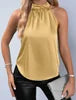 2026 New Spring Women's Elegant Halter Sleeveless Tank Top - Loose Fit Vest Stylish Summer Wear for Daily Casual Vacation