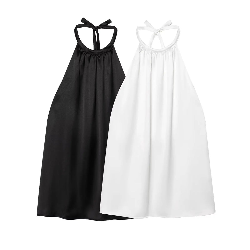 MYST&ZA Women's Clothing 2025 Summer New Fashion Sexy Backless Halter Neck Sleeveless Top 3307680