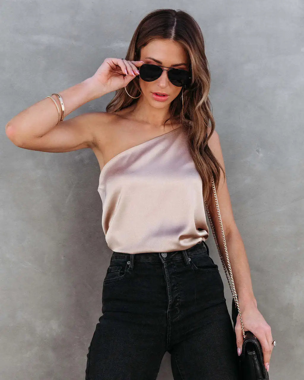 S-XL Spring and Summer Women's Sleeveless Satin Shirt Loose Casual irregular Neck Satin Women's Suspender Top