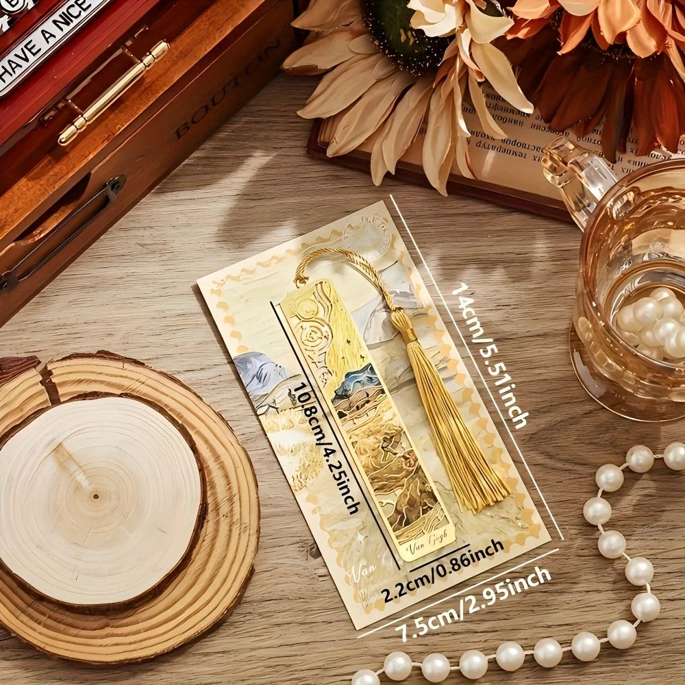 ✨ Vintage Metal Bookmark with Tassel – Elegant Gift for Book Lovers