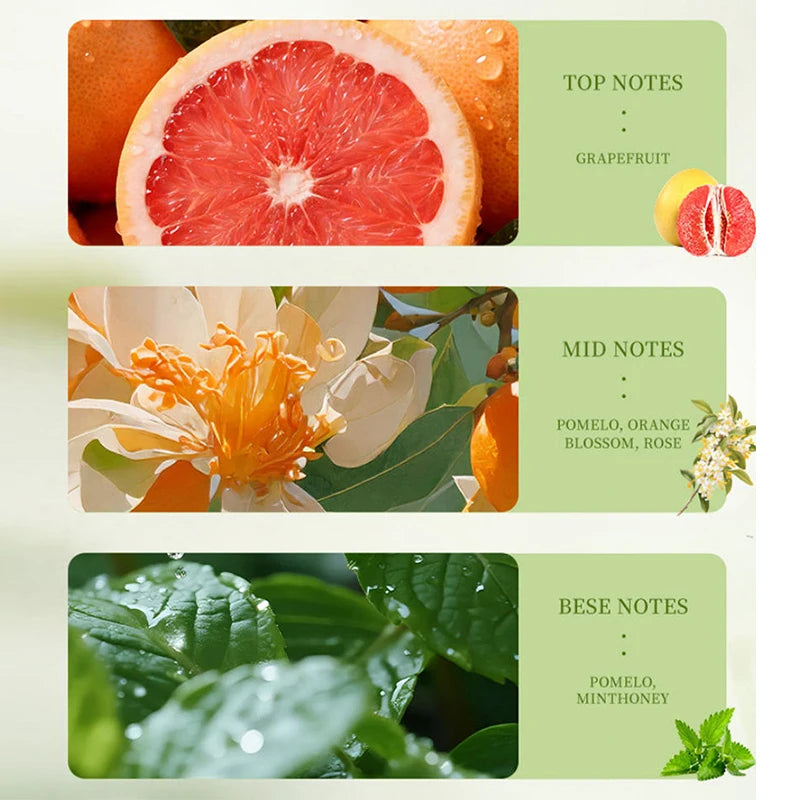 Luxury Women's Perfume Pomelo Citrus Fruity Fragrance Fresh Eau De Toilette Mint Honey Grapefruit Scent Long-lasting Perfume