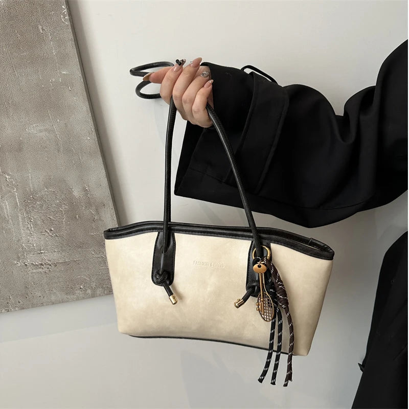 🖤 Vintage Leather Tote Bag – Stylish Everyday Shoulder Bag