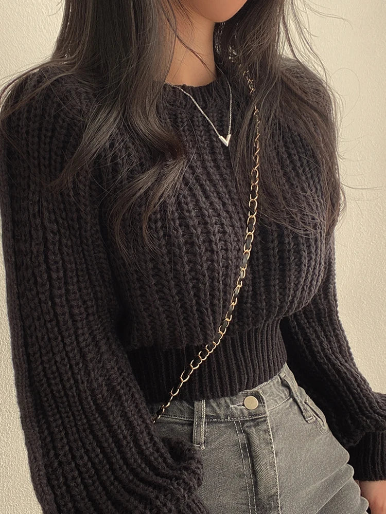 🖤 Vintage Harajuku Sweater – Cozy Autumn & Winter Knitwear