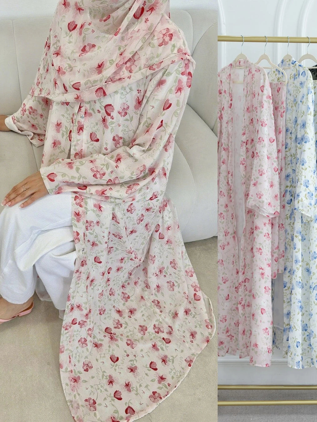 عباية فلورا الناعمة     Floral Luxury Abaya