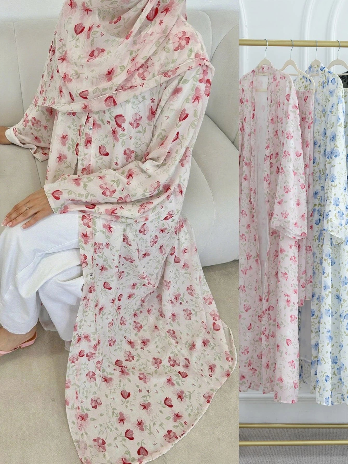 عباية فلورا الناعمة     Floral Luxury Abaya