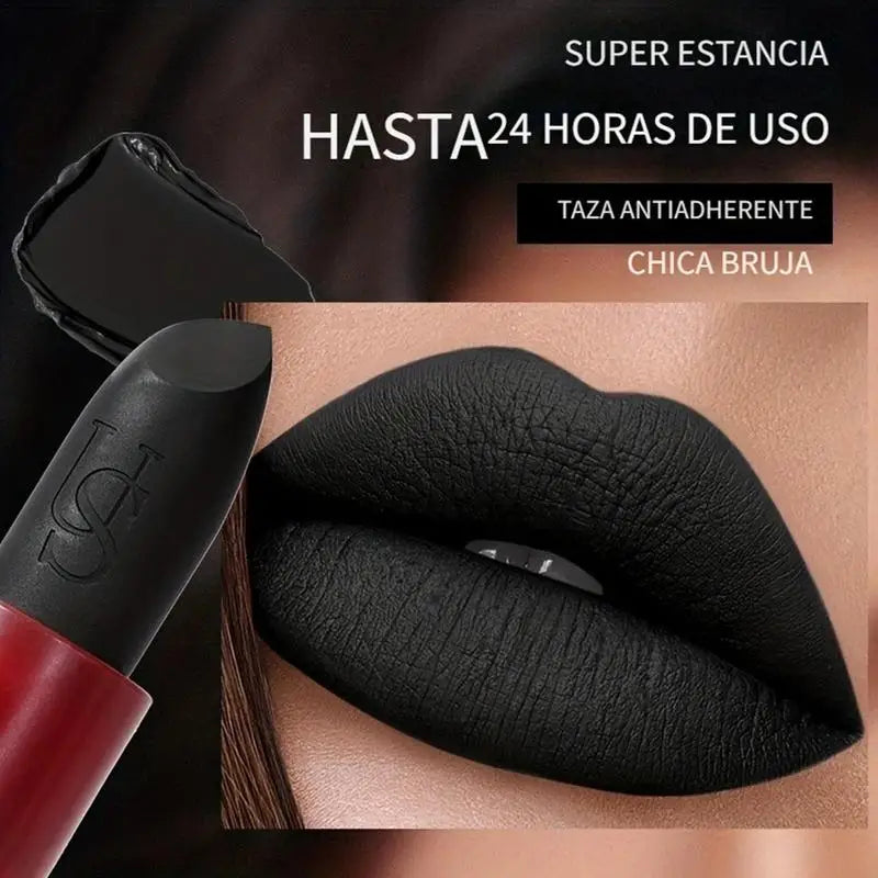 Matte Vampire Black Lipstick Matte Black Lip Stick High Impact Highly Pigmented Velvet Matte Lipstick Retro Dark Purple Lipstick