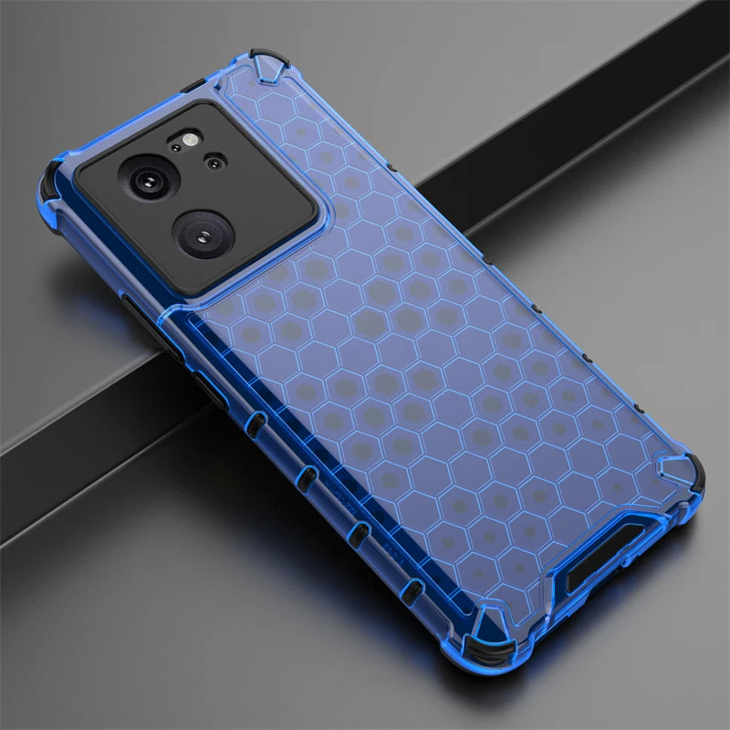 Shockproof Transparent Case For Xiaomi 13T Pro Honeycomb Armor Case For Xiaomi 13T Pro Case Cover For Xiaomi 13T Pro 6.67 inch