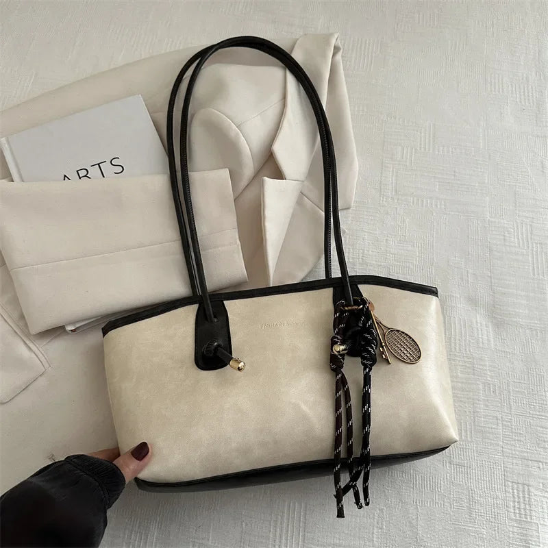 🖤 Vintage Leather Tote Bag – Stylish Everyday Shoulder Bag