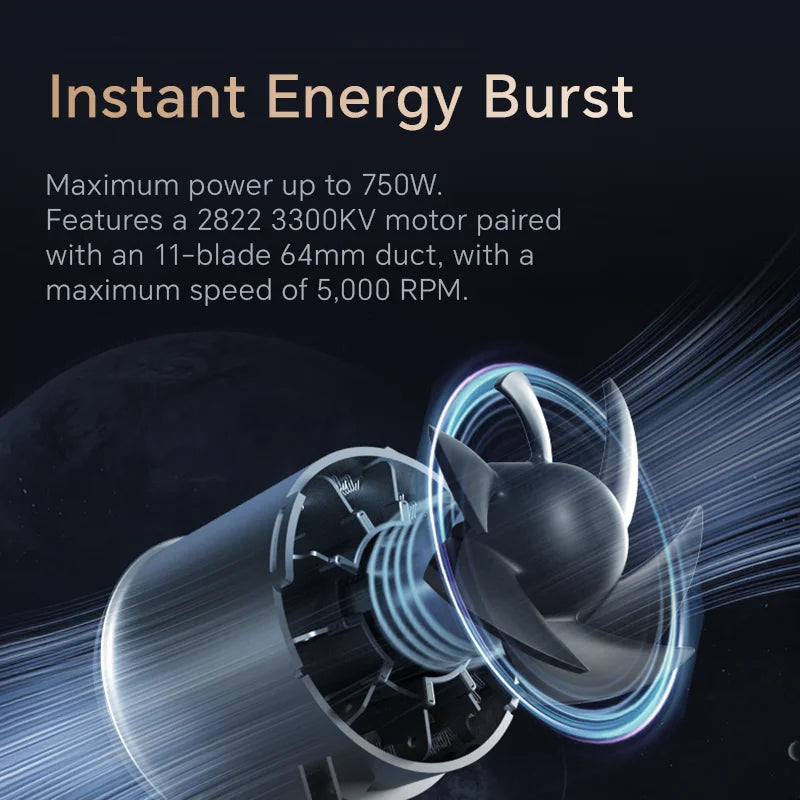 BOOSTER Turbo Fan Dryer Blower for Cars, 750W&64MM, Car Dryer Air Blower with Light, Stepless Speed Control Silicone Handle