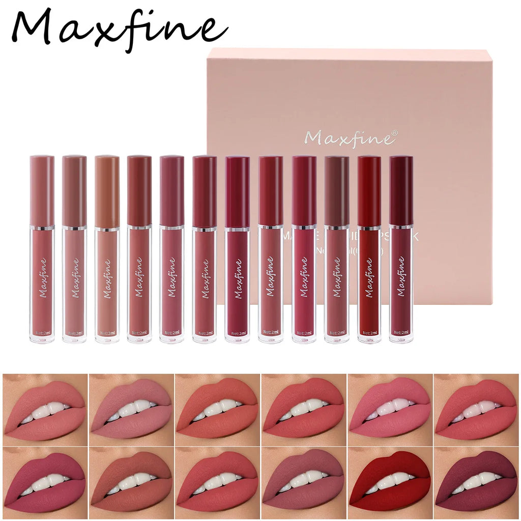 6 Color Matte Lip Gloss Set Moisturizes Long Lasts Water Proofs Sweat Proofs Non Transfer Liquid Lipstick 1pcs