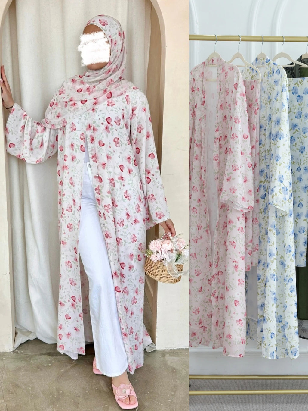عباية فلورا الناعمة     Floral Luxury Abaya