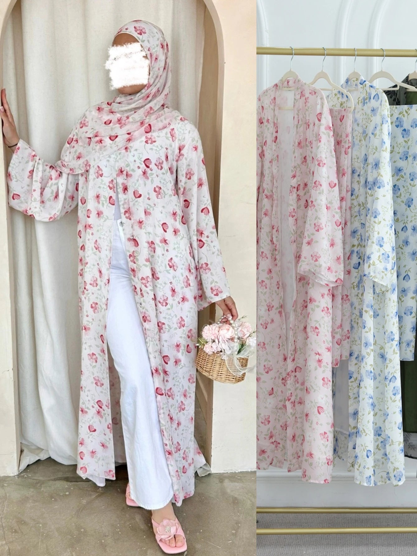 عباية فلورا الناعمة     Floral Luxury Abaya