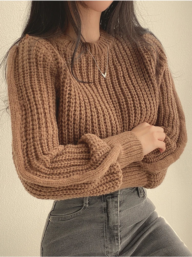 🖤 Vintage Harajuku Sweater – Cozy Autumn & Winter Knitwear