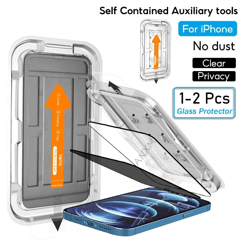 📱 Anti-Spy Screen Protector for iPhone – Bubble & Dust Free