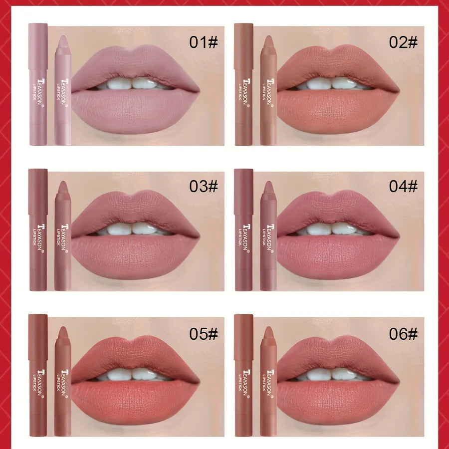 12 Colors Matte Misty Lipstick Set: Long-Lasting, Smudge-Proof, Sexy Velvet Lip Liners & Primer For Women's Makeup