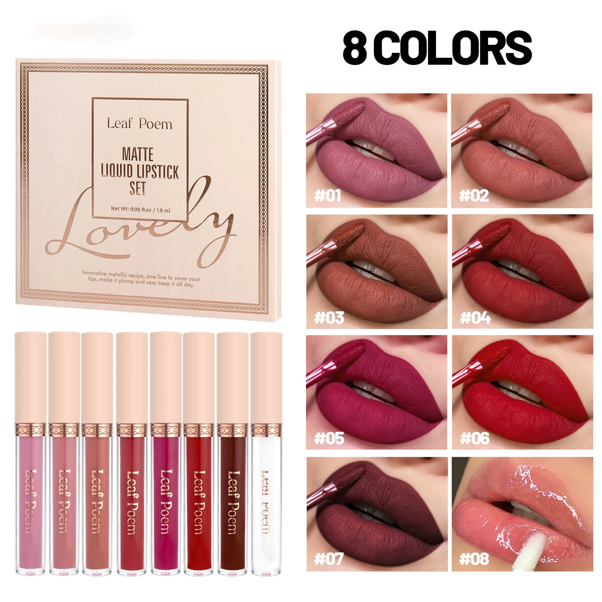 Waterproof Nude Matte Liquid Lipstick Non-stick Cup Lip Tint Makeup Matte Red Lip Gloss Cosmetics Long Lasting Lipsticks Make Up