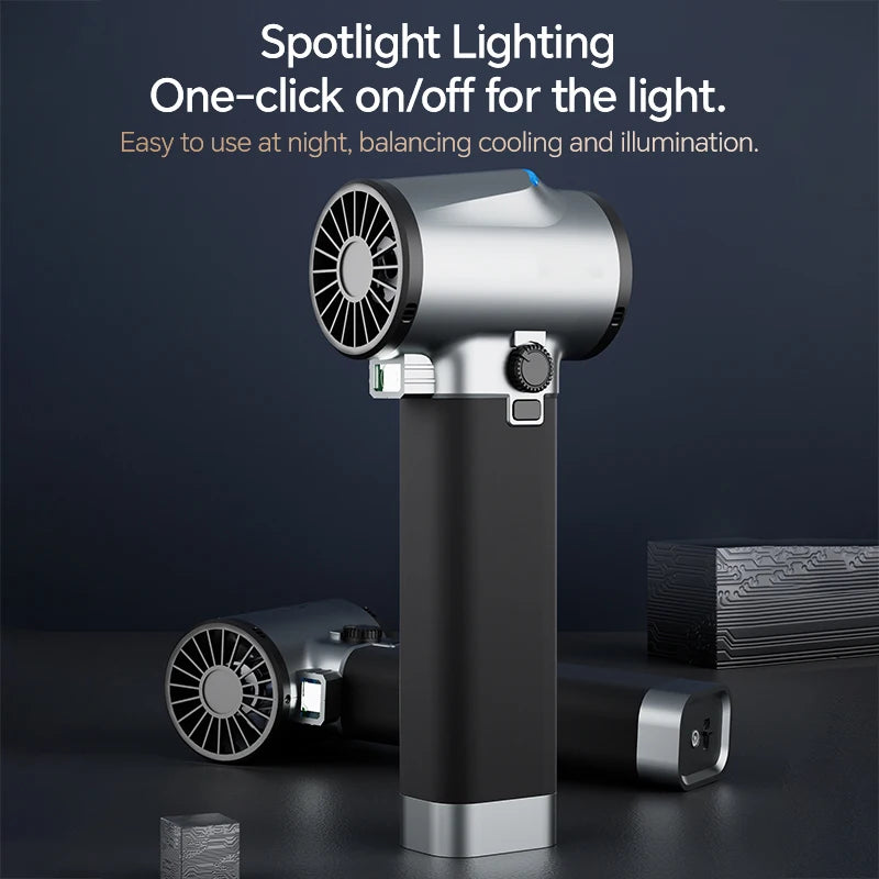 BOOSTER Turbo Fan Dryer Blower for Cars, 750W&64MM, Car Dryer Air Blower with Light, Stepless Speed Control Silicone Handle