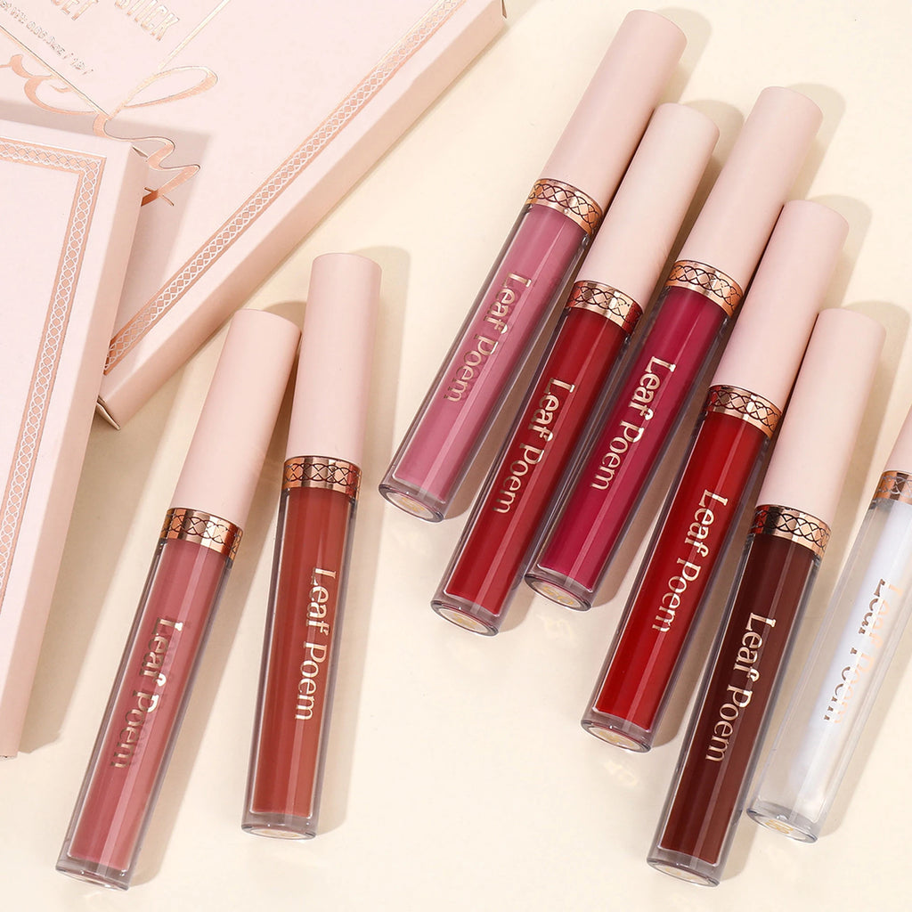 Waterproof Nude Matte Liquid Lipstick Non-stick Cup Lip Tint Makeup Matte Red Lip Gloss Cosmetics Long Lasting Lipsticks Make Up