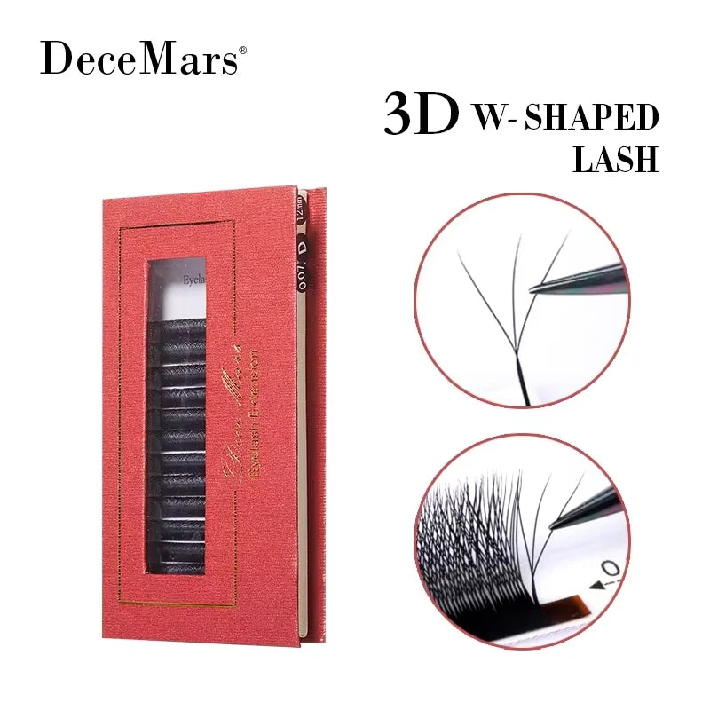 ✨ 3D W-Shaped Eyelash Extensions – Soft Volume Lash Clusters