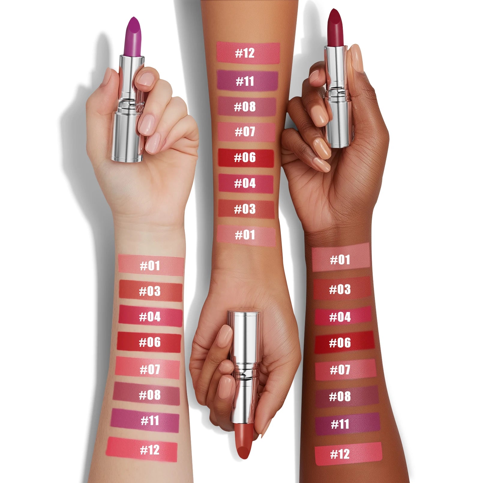 6-Color Matte Lipstick , Non-Fading, Non-Stick Cup Long-Lasting Velvet Finish, Smooth Matte Lip Color Waterproof Smudge-proof