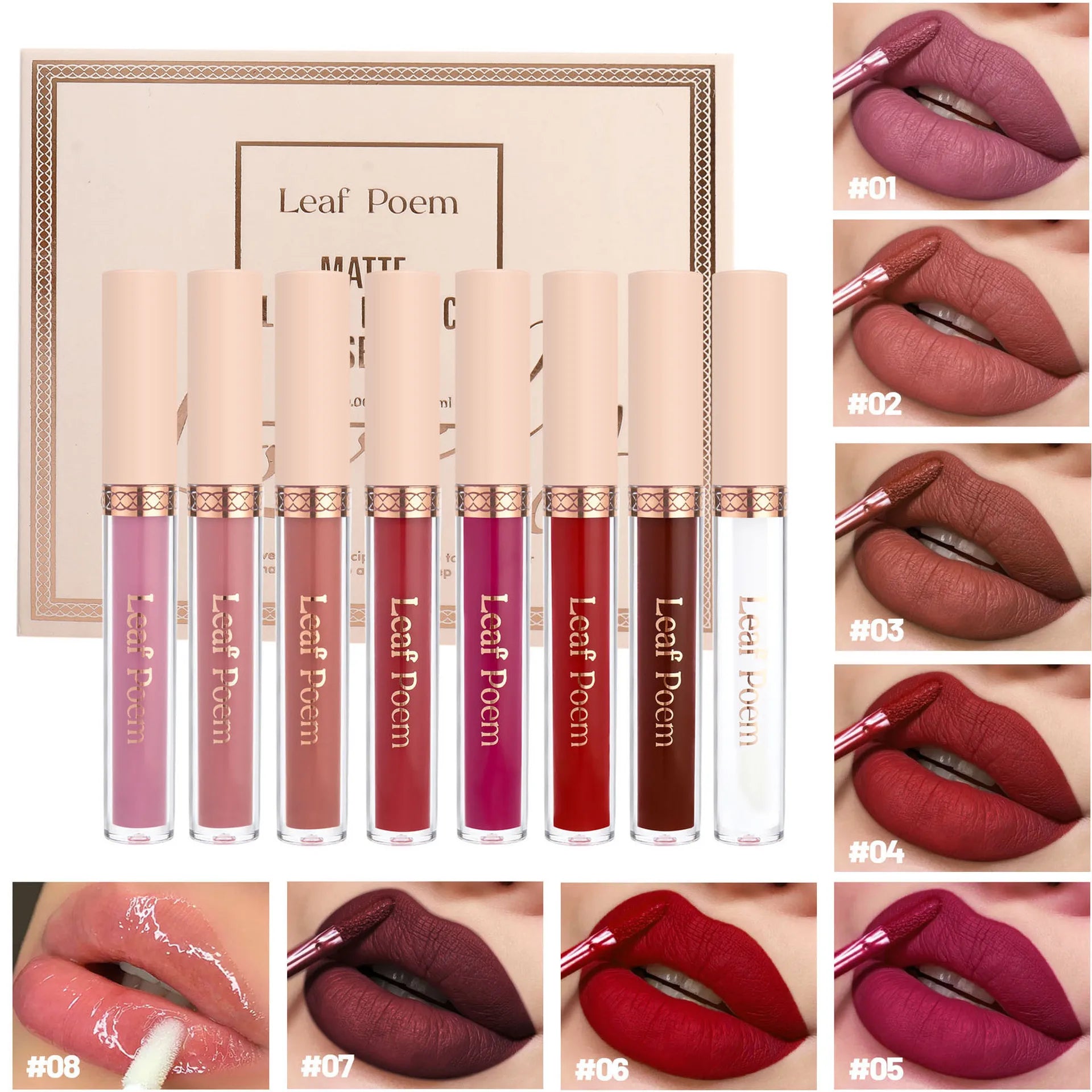 Waterproof Nude Matte Liquid Lipstick Non-stick Cup Lip Tint Makeup Matte Red Lip Gloss Cosmetics Long Lasting Lipsticks Make Up