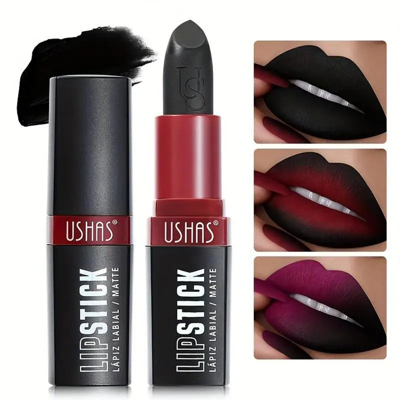 Matte Vampire Black Lipstick Matte Black Lip Stick High Impact Highly Pigmented Velvet Matte Lipstick Retro Dark Purple Lipstick
