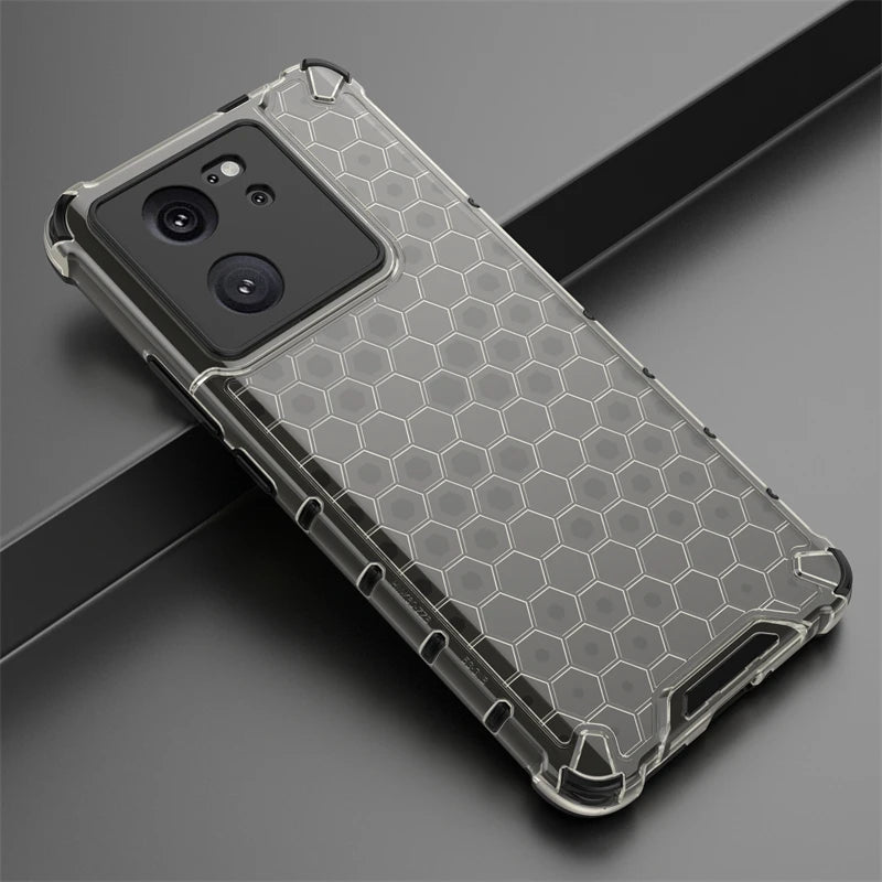 Shockproof Transparent Case For Xiaomi 13T Pro Honeycomb Armor Case For Xiaomi 13T Pro Case Cover For Xiaomi 13T Pro 6.67 inch