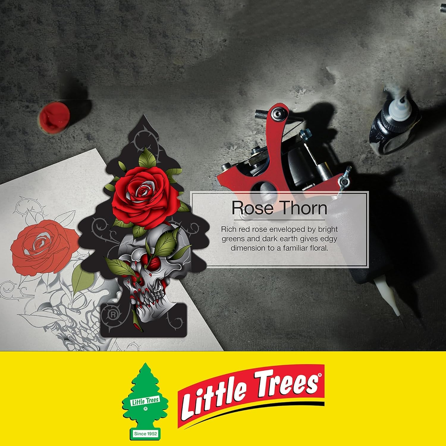 Car Air Freshener | Hanging Paper Tree for Home or Car | Rose Thorn | 6 Pack