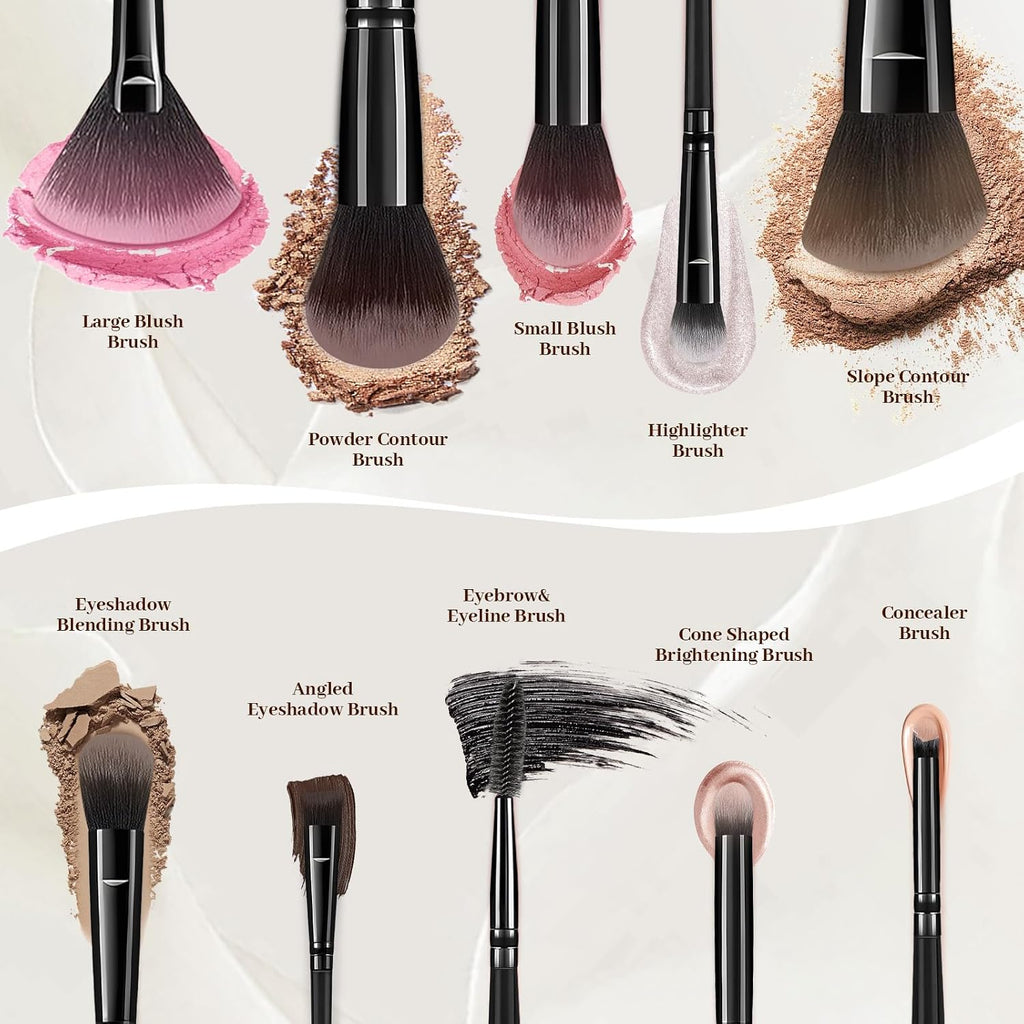 80PCS Makeup Brushes, Makeup Brush Set Professional Makeup Kit Multi-Functional Makeup Tool Set with Case Facial Makeup Accessories,Brush Set Eye & Makeup Sponge(Black)