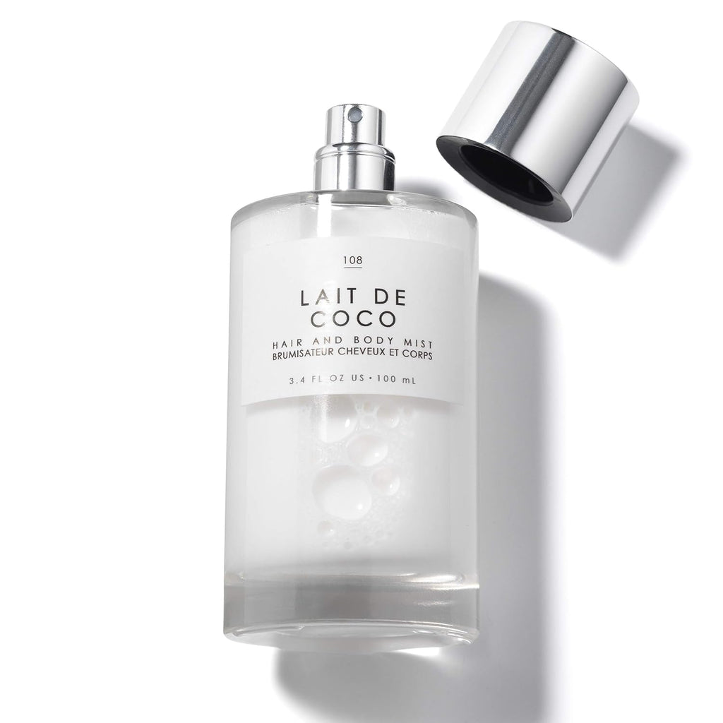 Lait De Coco Hair & Body Spray Mist - Bergamot, Vanilla, Coconut Fragrance Notes- 3.4Oz (100Ml)
