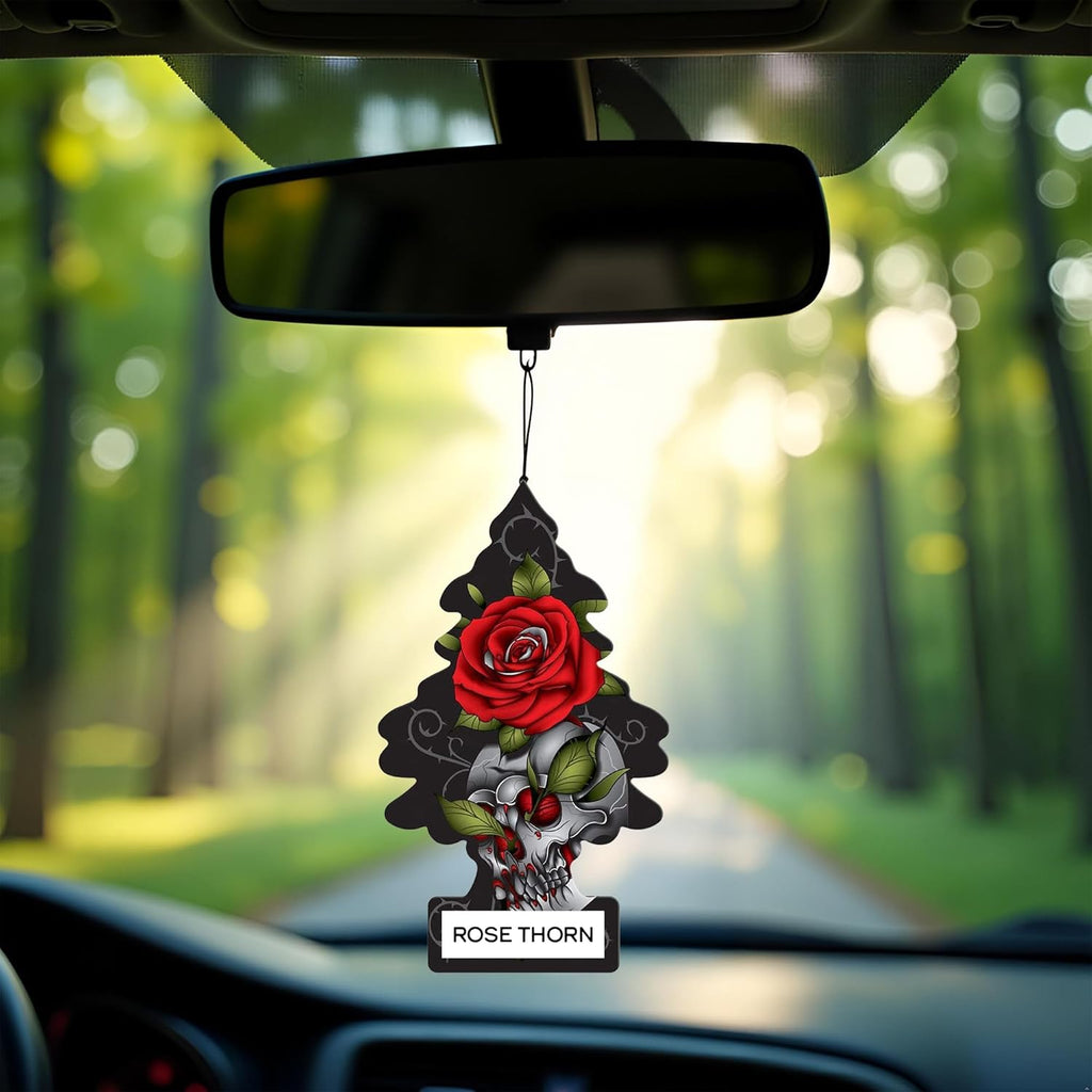 Car Air Freshener | Hanging Paper Tree for Home or Car | Rose Thorn | 6 Pack