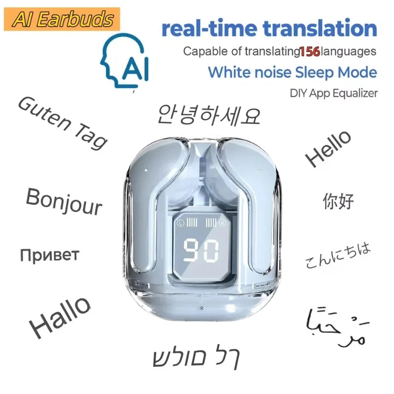 AI Translation Bluetooth Earphones Magic APP 156 Languages Real time Translator Meeting Summary Business Travel Wireless Earbuds
