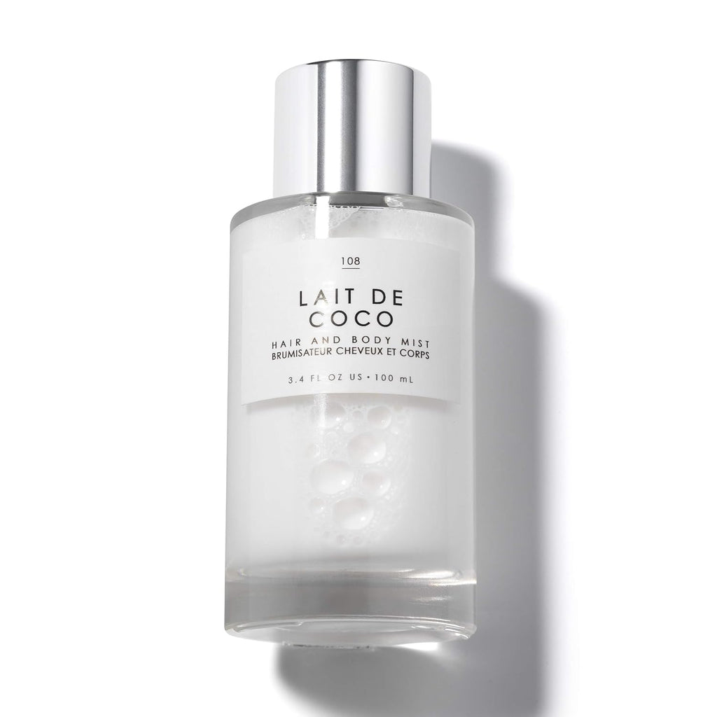 Lait De Coco Hair & Body Spray Mist - Bergamot, Vanilla, Coconut Fragrance Notes- 3.4Oz (100Ml)
