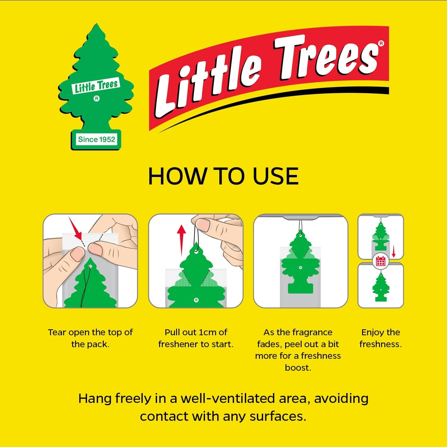 Car Air Freshener | Hanging Paper Tree for Home or Car | Rose Thorn | 6 Pack