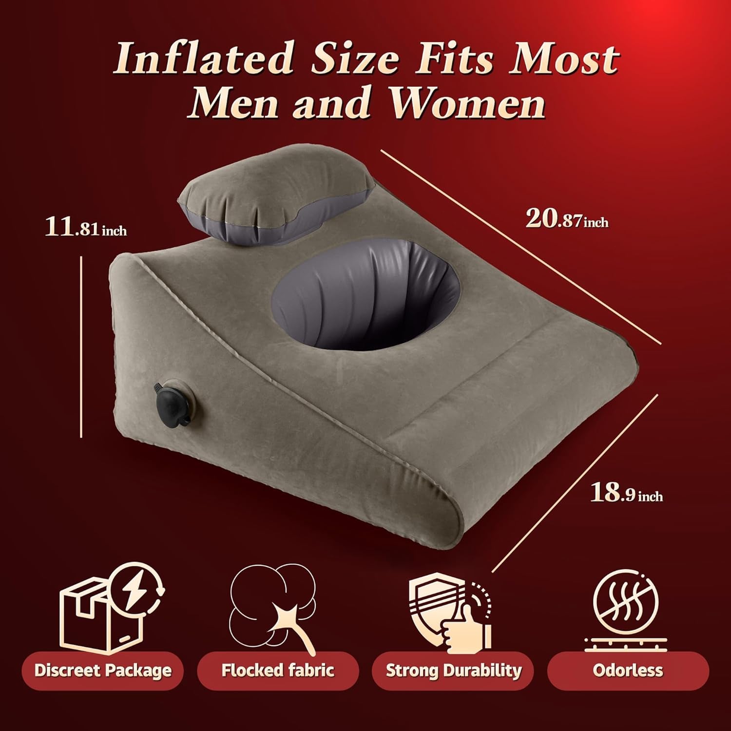 Sex Toys Adult Toys, Sex Pillow Position Cushion Triangle Inflatable Position Pillow, Couples Sex Toys Sex Wedge Velvet Pillow for Bedroom, Sex Accessories for Men Women Couples
