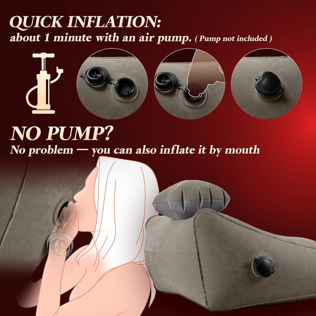 Sex Toys Adult Toys, Sex Pillow Position Cushion Triangle Inflatable Position Pillow, Couples Sex Toys Sex Wedge Velvet Pillow for Bedroom, Sex Accessories for Men Women Couples